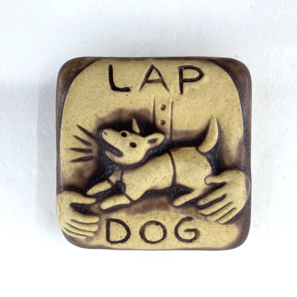 Lap Dog 2x2" Ceramic Art Tile by Gretchen Kramp
