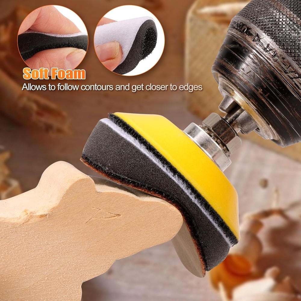 10 Pack 2 Inch (50mm) Foam Interface Pad, Hook and Loop Soft Foam Buffing Pad