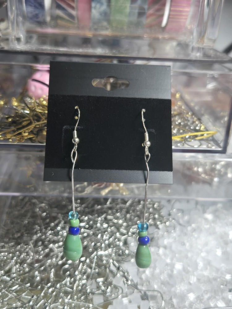 Mixed Bead Dangle Handcrafted Earrings
