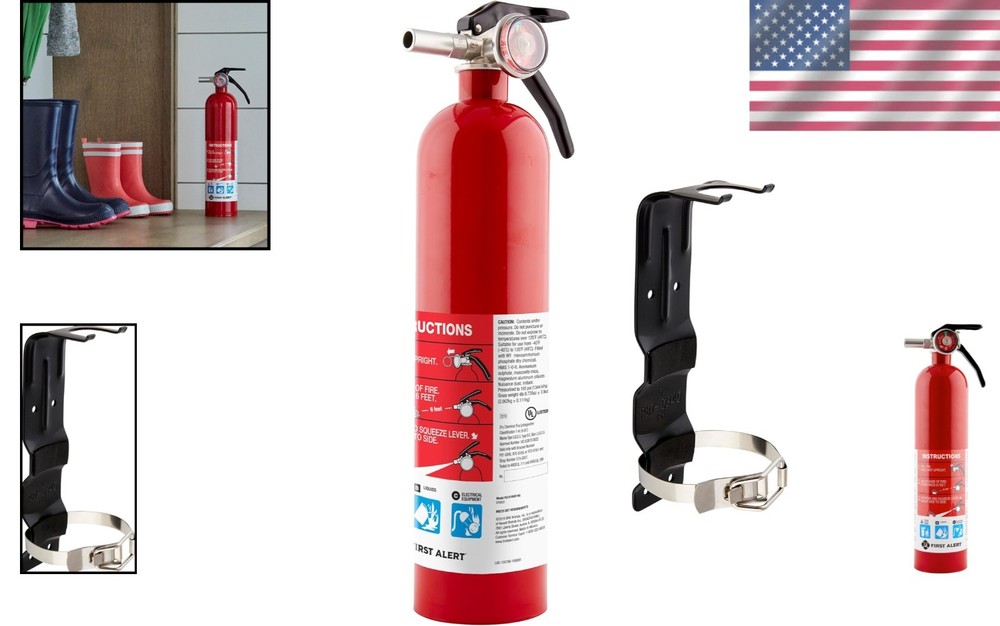 Fire Extinguisher for Home, Standard Rechargeable Compliance Unit Bundle Red
