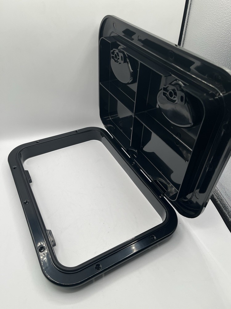 ABS Boat Deck Access Hatch with Lid, 17" X 12", Black