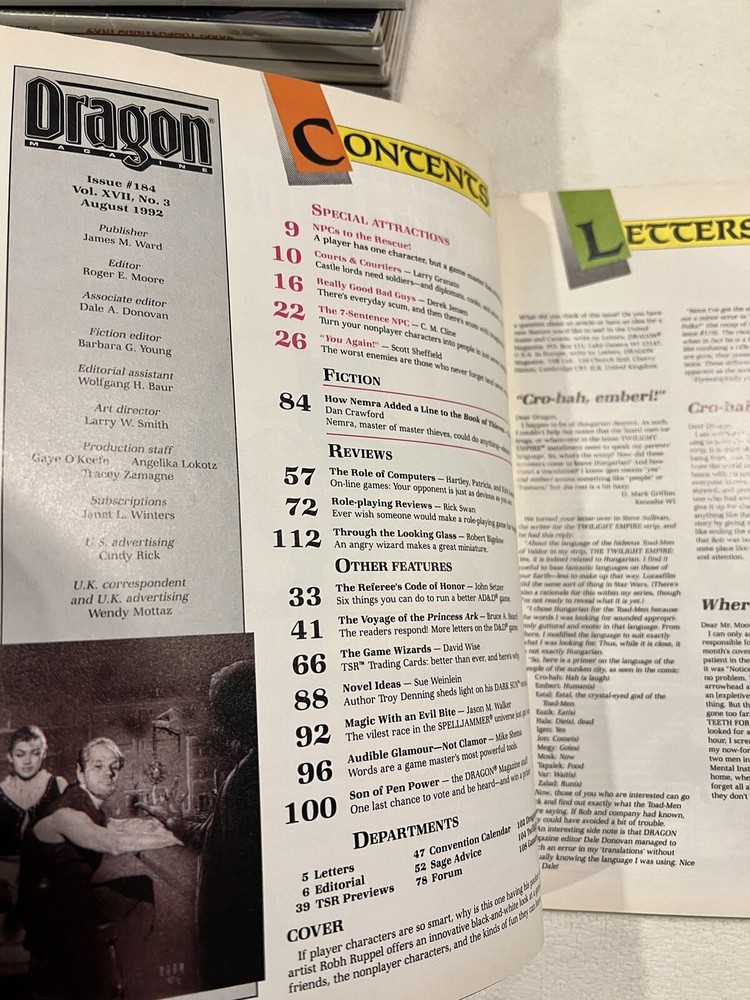 TSR Dragon Magazine #184 Excellent Condition