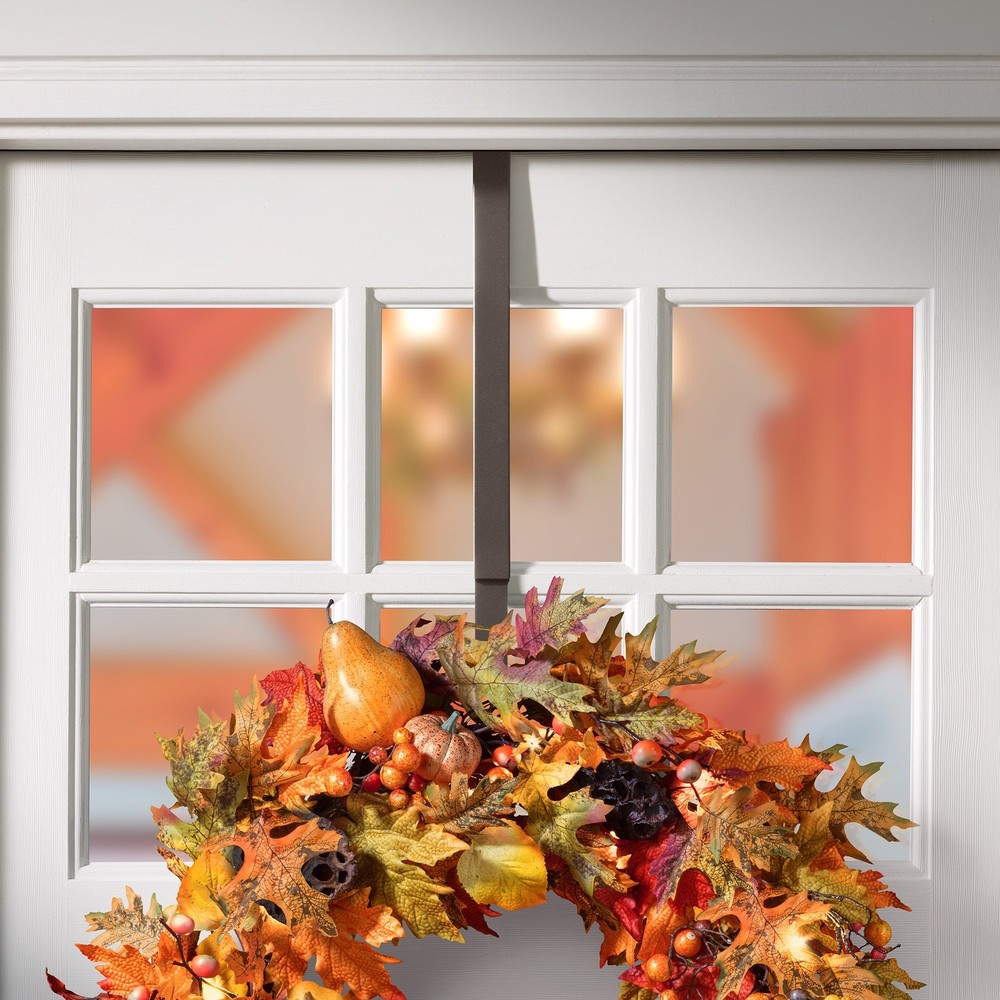 Adapt™ Adjustable Wreath Hanger, Top & Length Adjustable Version - Matte Brown