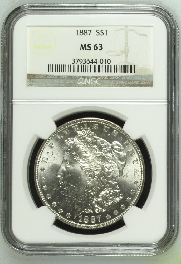 1887 Morgan Silver Dollar NGC MS-63