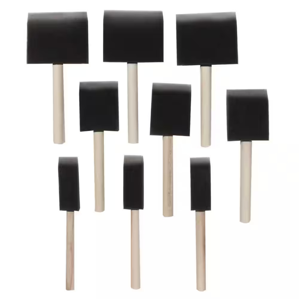 2 In. Flat Disposable Foam Paint Brush (9 -Pack)