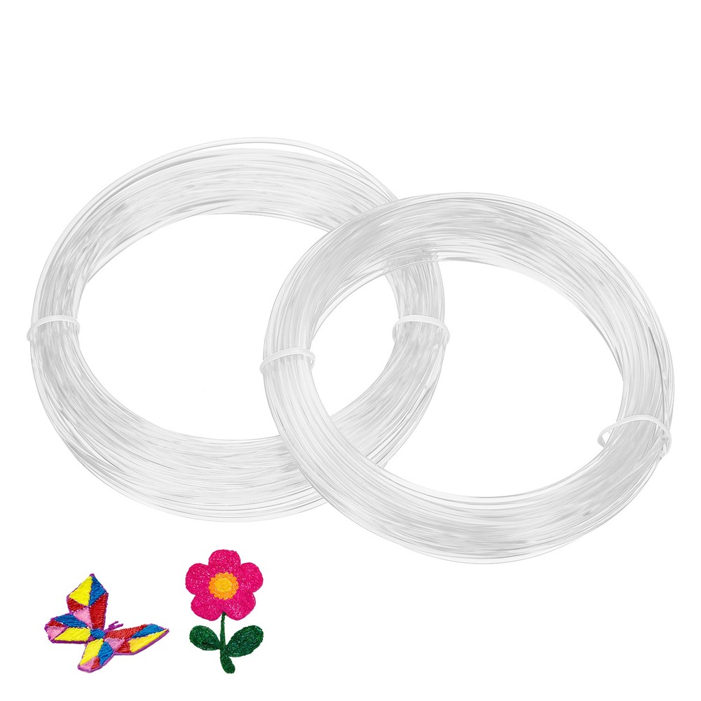 1.75mm ABS 3D Pen Printer Filament Refill, 2 pcs Total 65.6Ft, Transparent