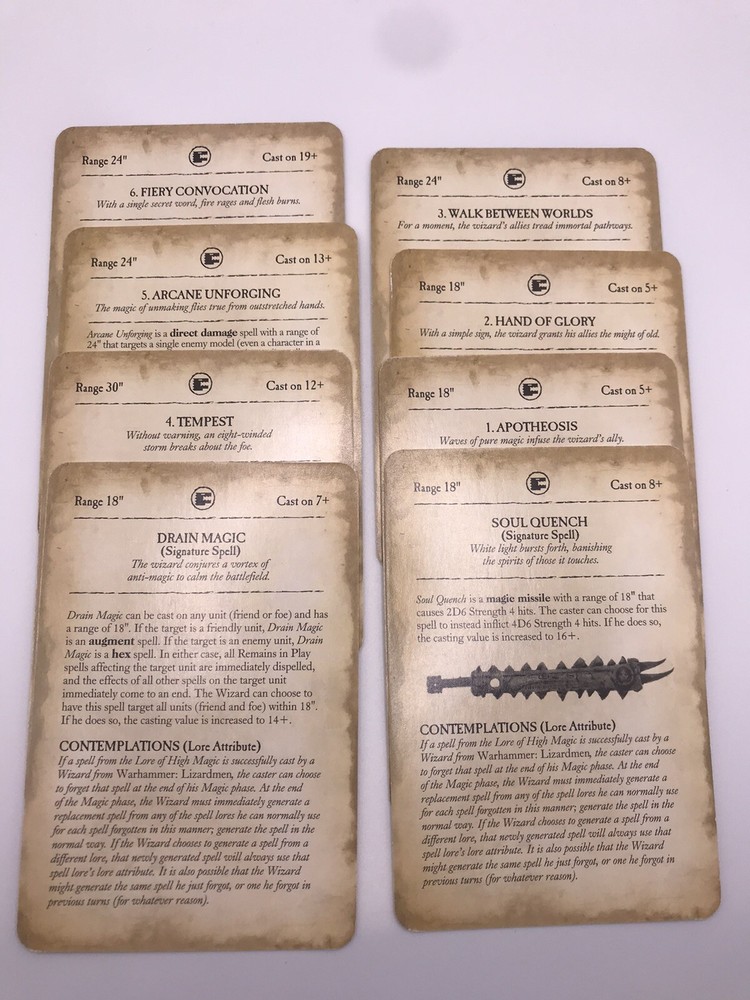 Warhammer Lizardmen Battle Magic Cards Classic