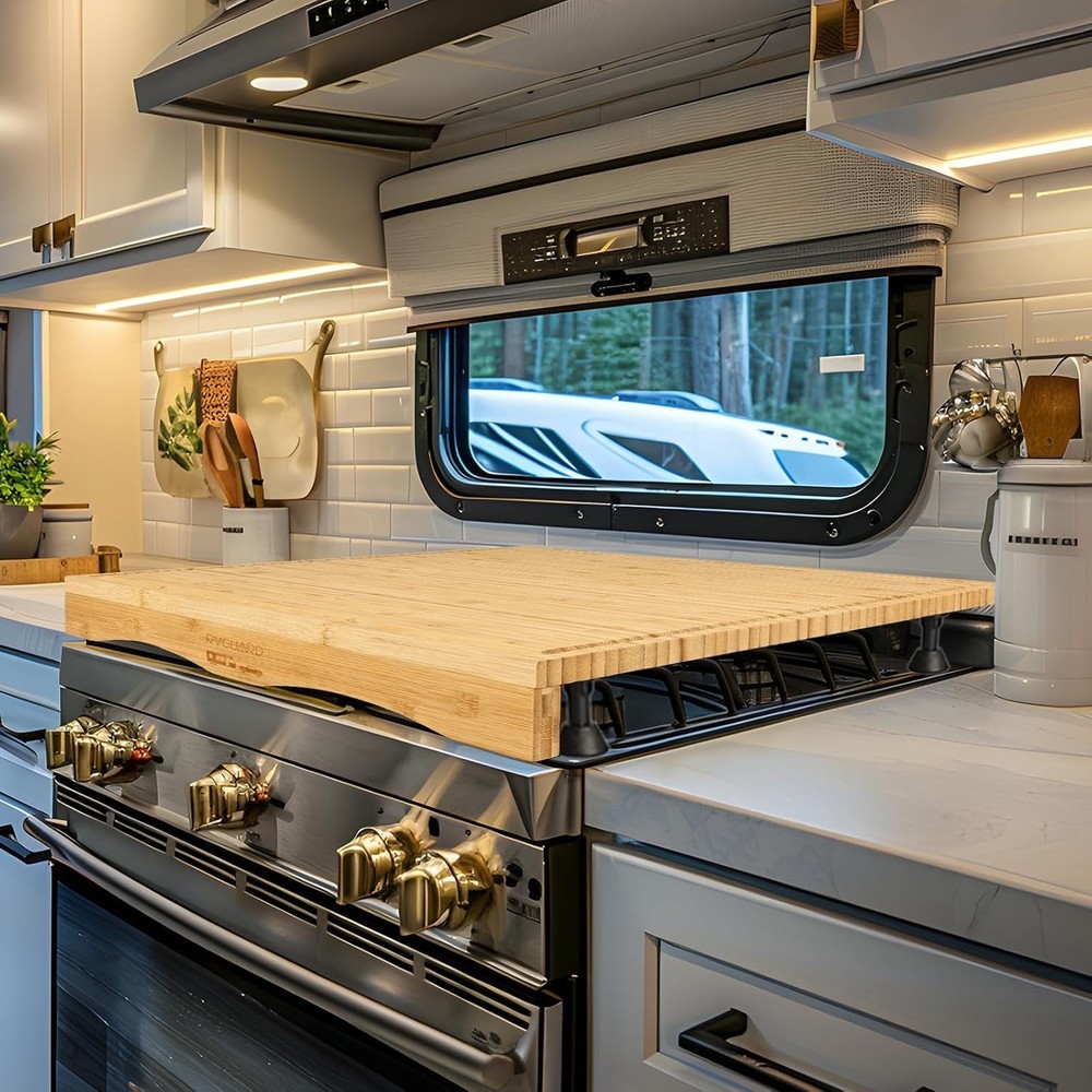 RV Stove Top Cover Board, Countertop Cutting Board with Adjustable Legs