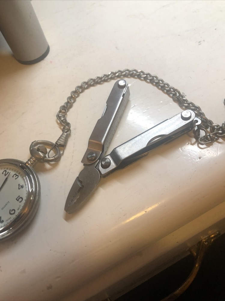 Pocket Watch With Utility Knife Chain