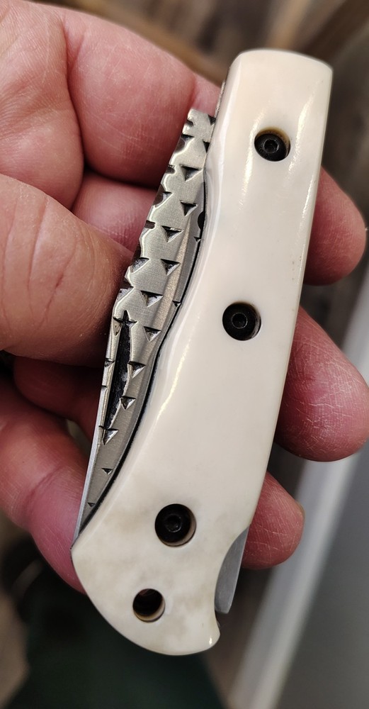 Handmade, Ground From A Rasp, Lock Back knife,Bone Handle,file worked,Unique ⚔️