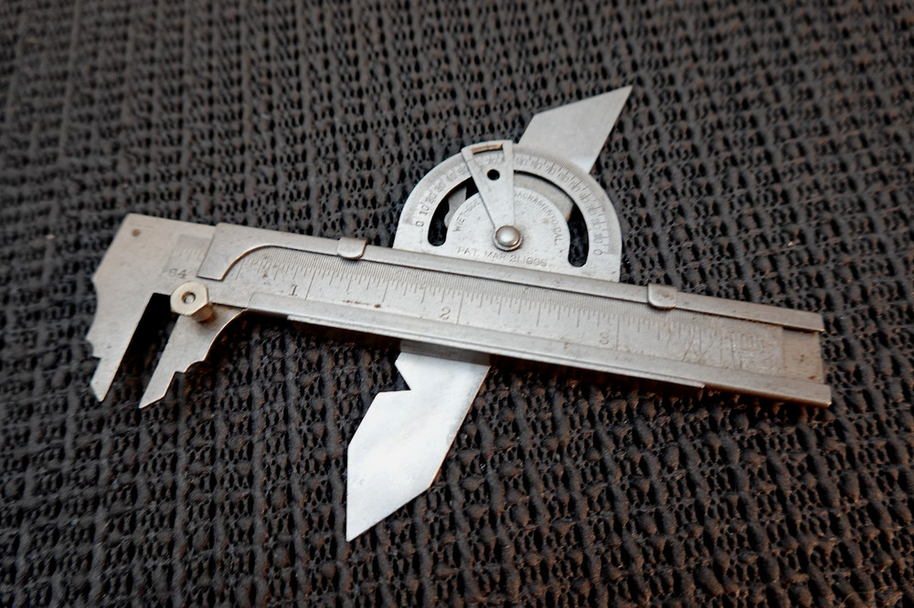 RARE ! WEIT-GOETHE PAT'D .1905 Combination Tool Protractor, Bevel, Caliper