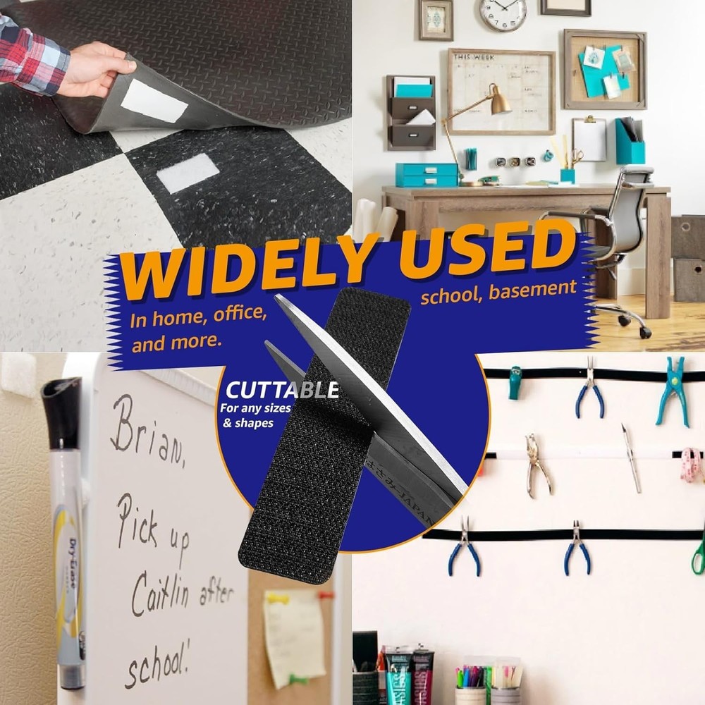 Strong Adhesive Hook & Loop Fasteners - 16 Sets for Home Organization Projects