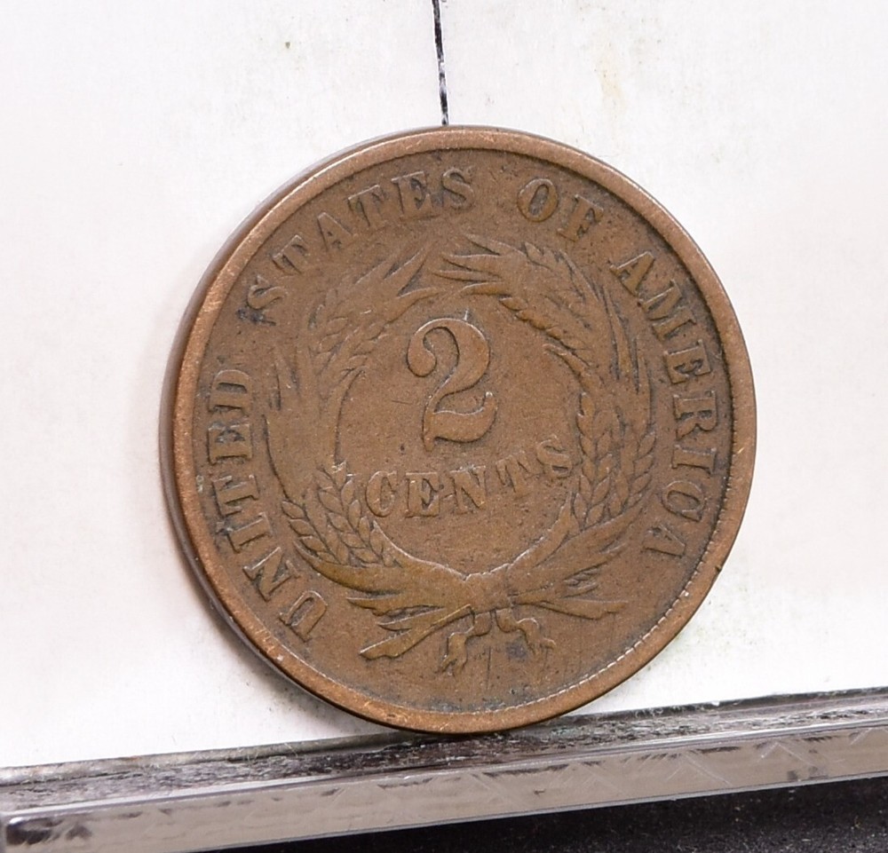 1864 Two Cent Piece - Large Motto - VG (#57899-L)