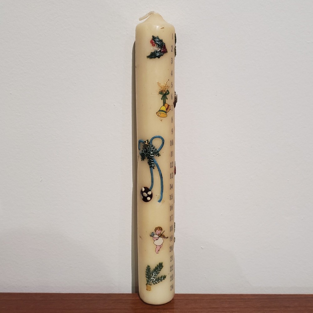 christmas 24 day count down advent candlestick 12" tall