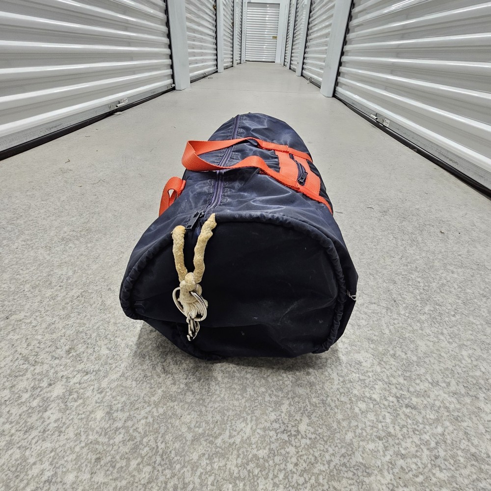 Vintage Blue & Red Large Duffle Travel Bag