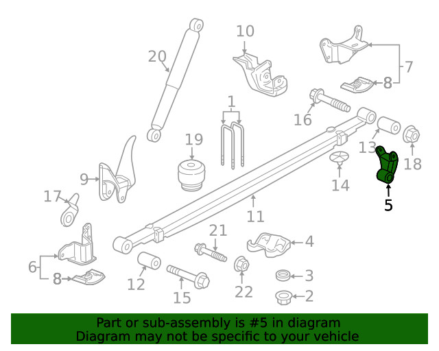Genuine GM Rear Spring Shackle 20879125
