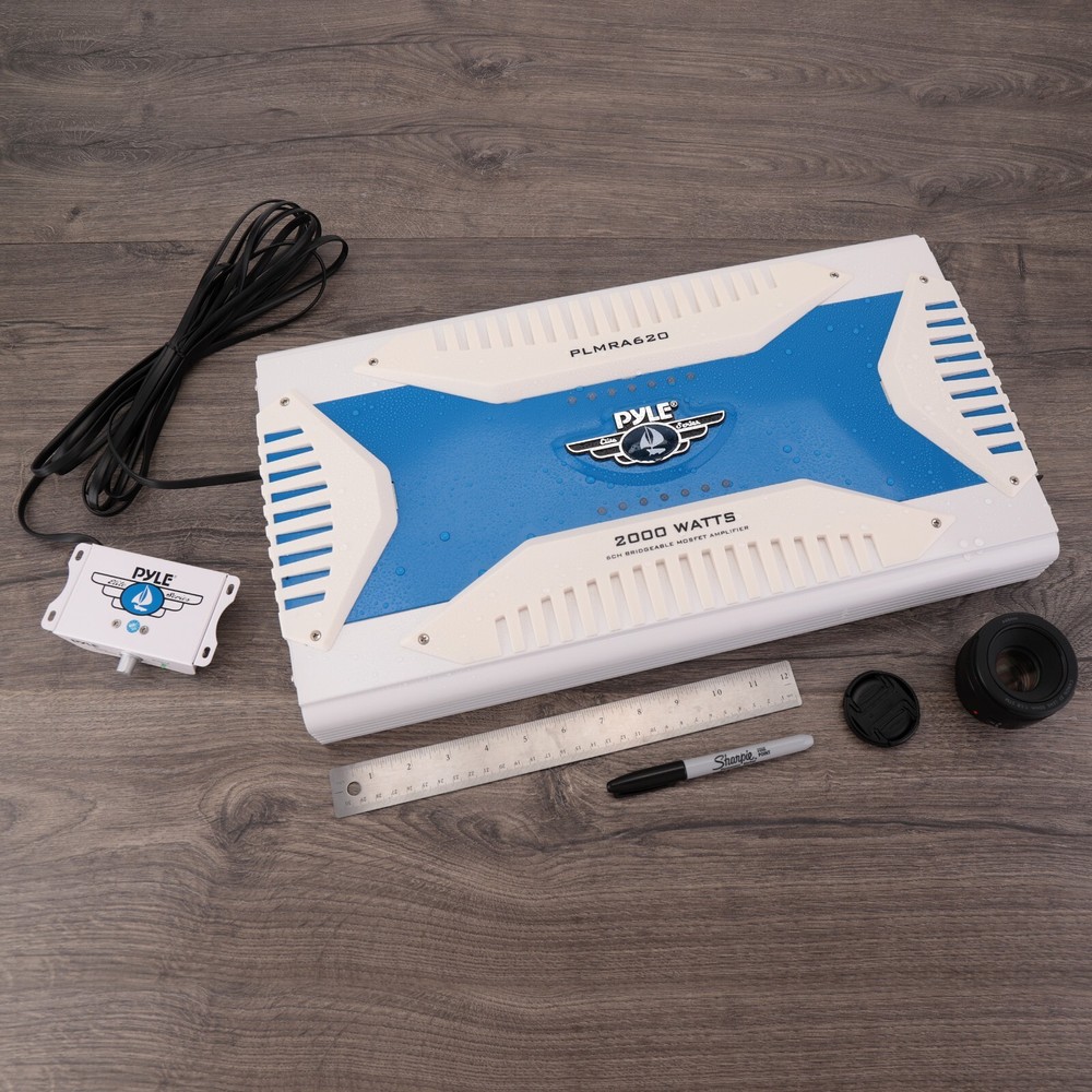 Pyle 6 Channel 2000 Watt Waterproof Marine Bridgeable Mosfet Amplifier