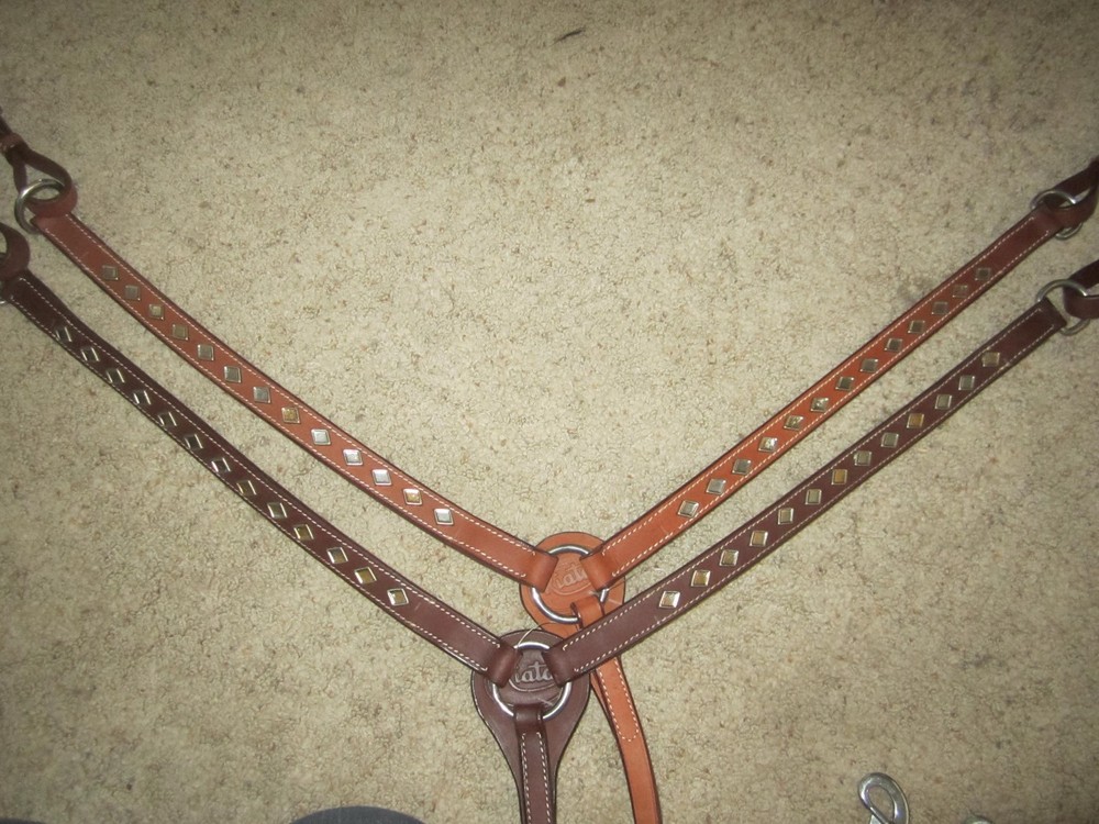 CLEARANCE Quality made BREAST COLLAR, DIAMOND SHAPE STUDS