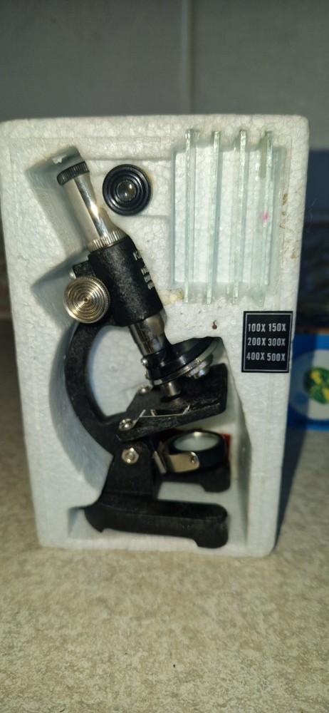 VINTAGE MIGHT RESEARCH MICROSCOPE JUNIOR BOXED COMLPLETE VGC