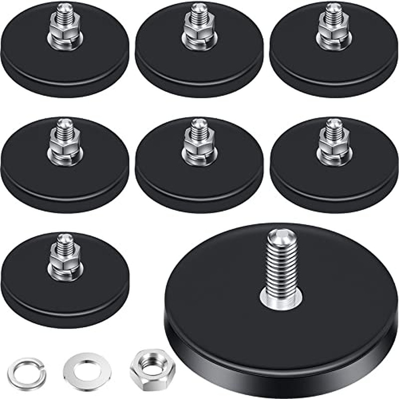 Neodymium Magnet Rubber Coated Mounting Small Scratch Safe Black Stud Magnet Pai