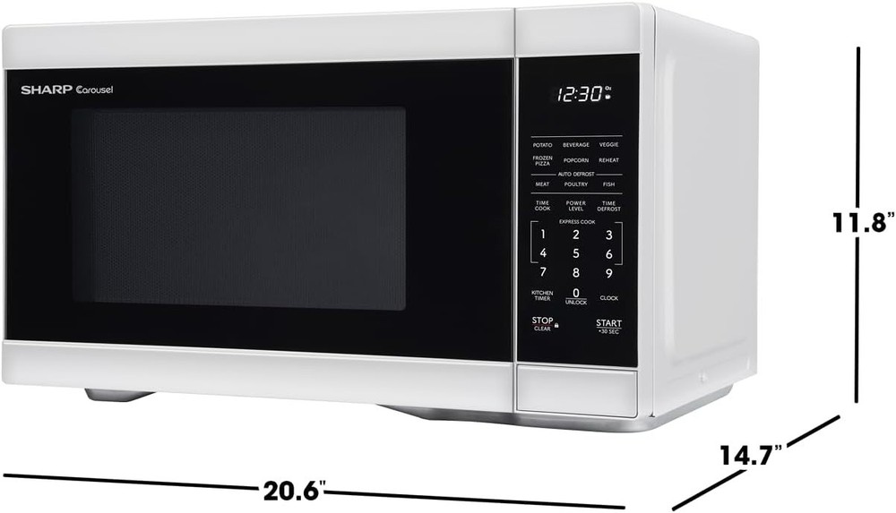 Efficient 1000W Microwave, 1.1 cu. ft., White Interior