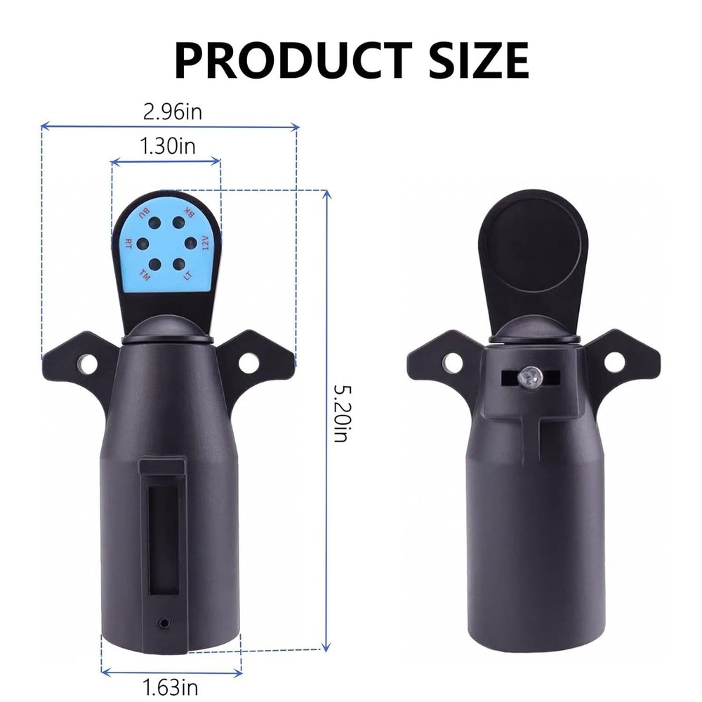 Trailer Light Tester, 7 Pin Trailer Plug Tester with LED Light, 7-Way Trailer...