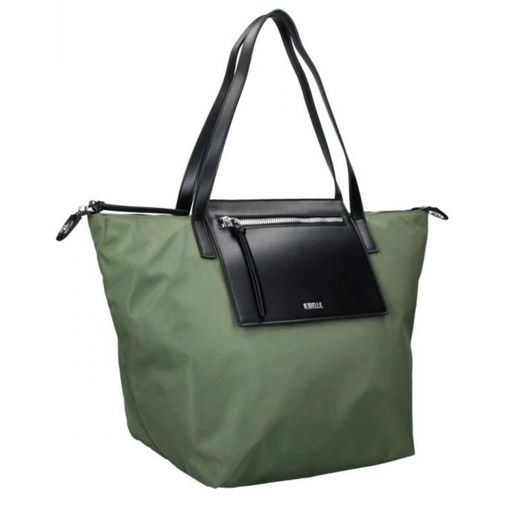 REBELLE NOA Big Nylon Olive Shoulder Bag