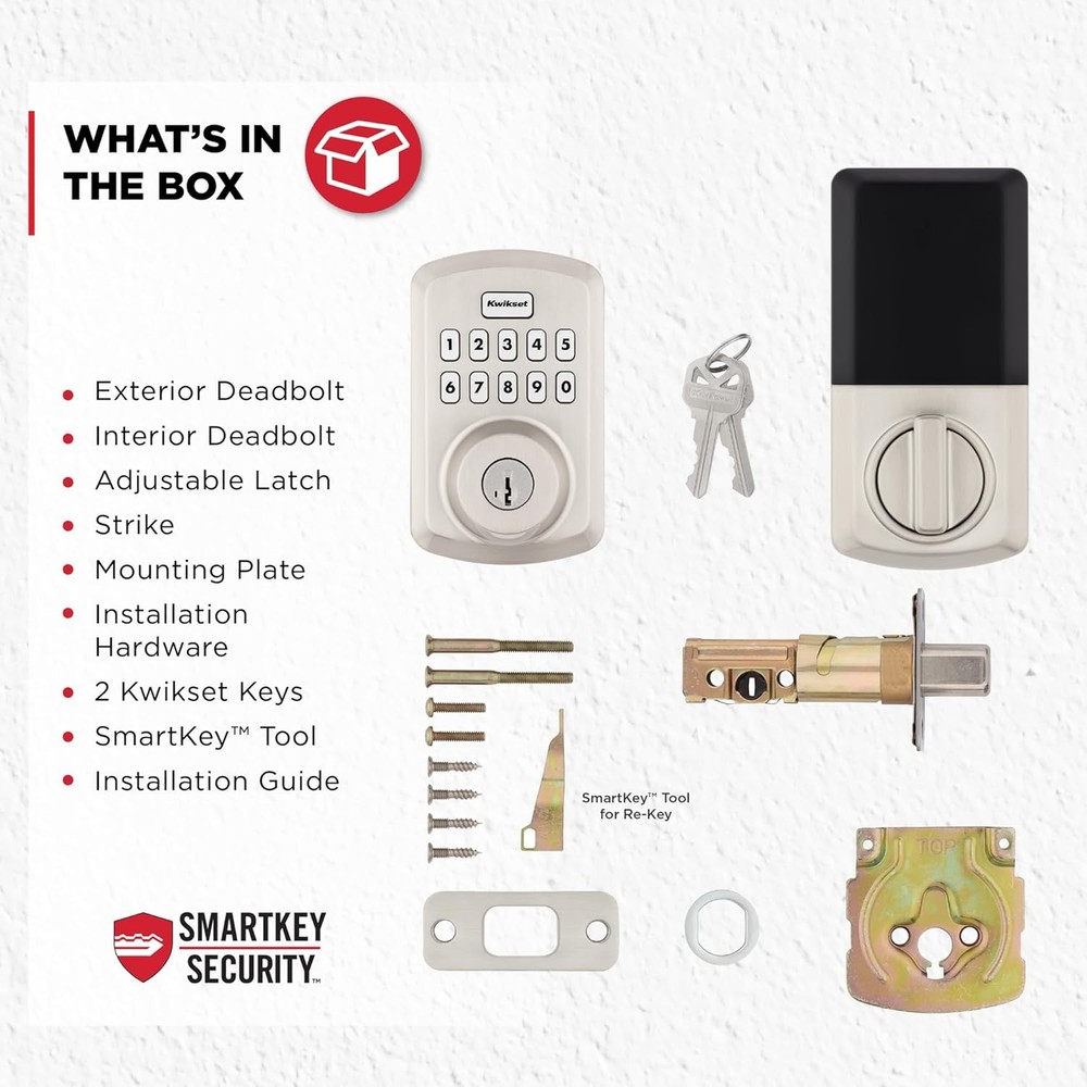 10-Button Keypad Satin Transitional Electronic Deadbolt Door Lock,Keyless Entry