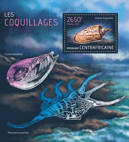 Centrafrique 2013 MNH - SHELLS.  Michel Code: 4384 / Bl.1089. MNH