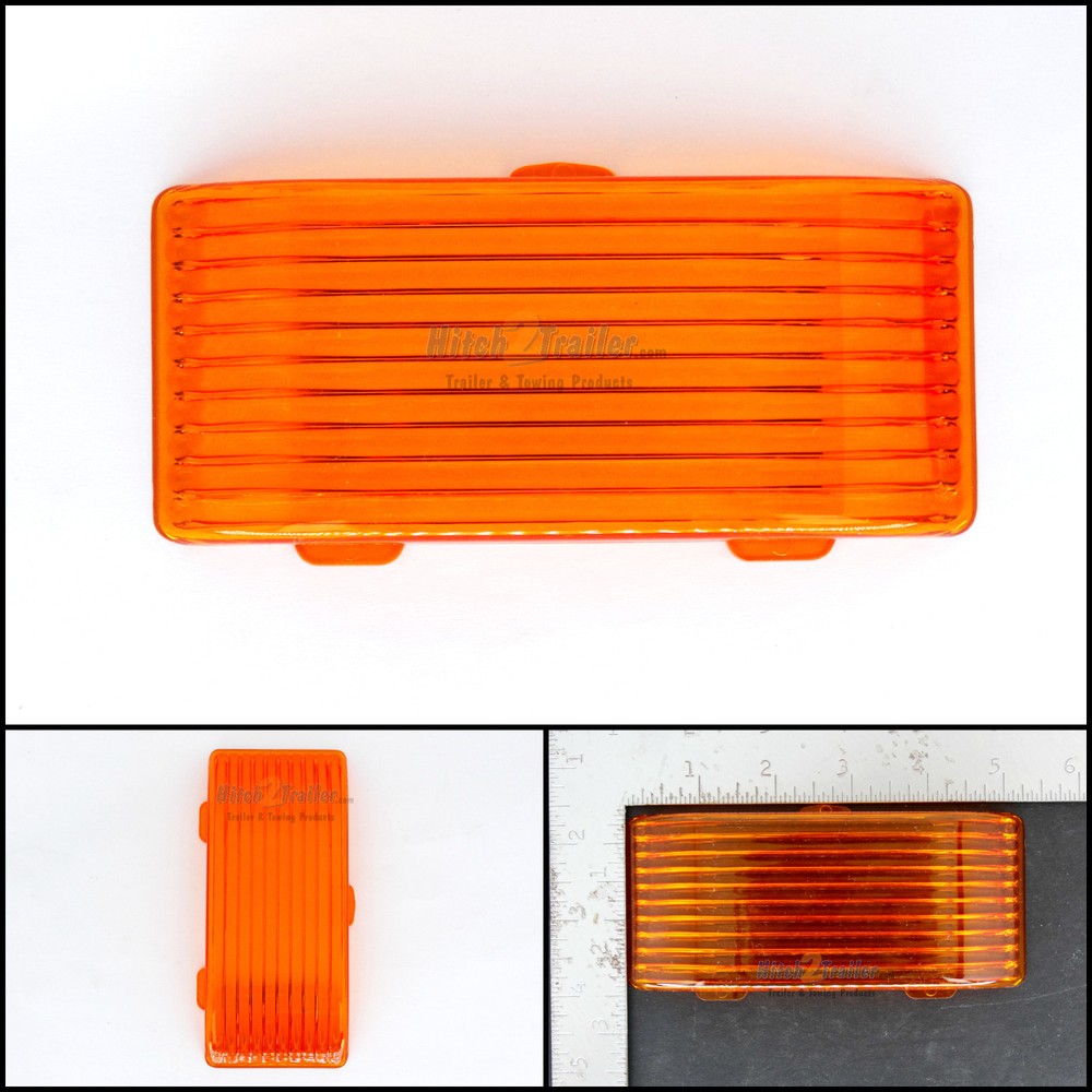 Replacement Amber LENS for Exterior RV PORCH LIGHT - Camper LENS Only Rectangle