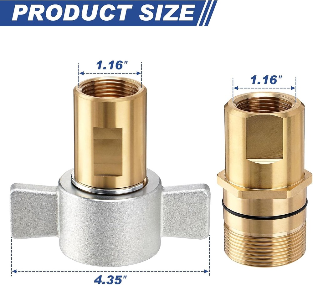 NEW 1" NPT Wet-Line Wing Nut Hydraulic Quick Disconnect Coupler / Coupling Set