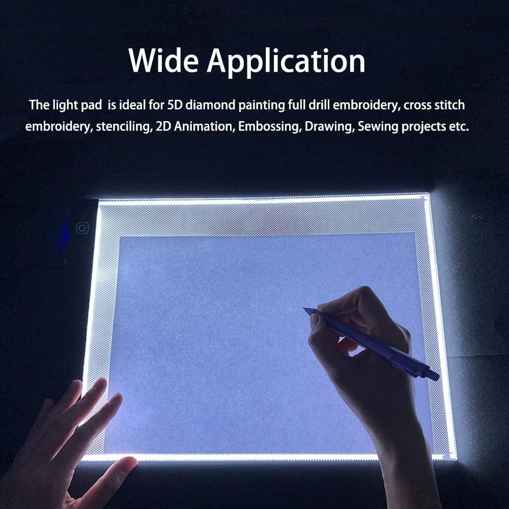USB-Powered A4 Light Board - Adjustable Brightness for Diamond Painting & Crafts