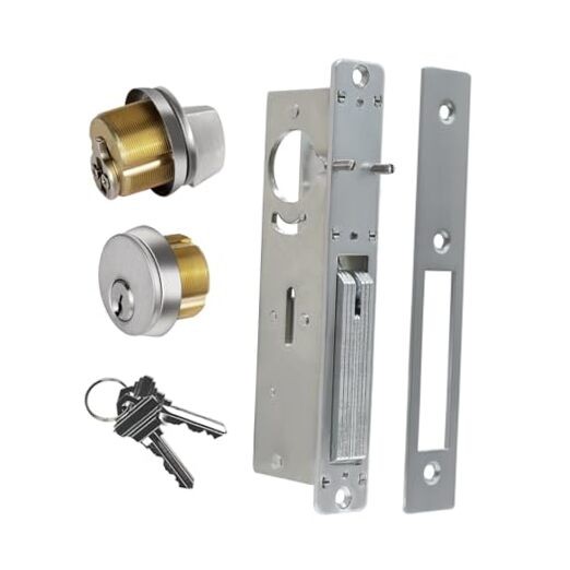 Storefront Door Lock Alsecure Commerical Swing Deadbolt 1.1/8" Backset Silver