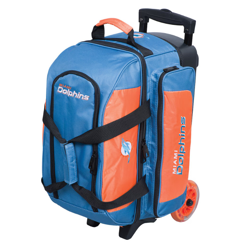 Miami Dolphins Two-Ball Roller Bowling Bag - Aqua