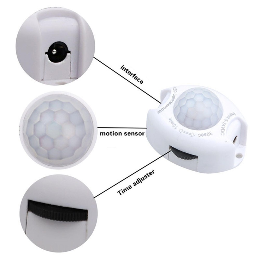 Motion Sensor DC 5V 24V Light Switch Movement Detector Automatic PIR Sen F