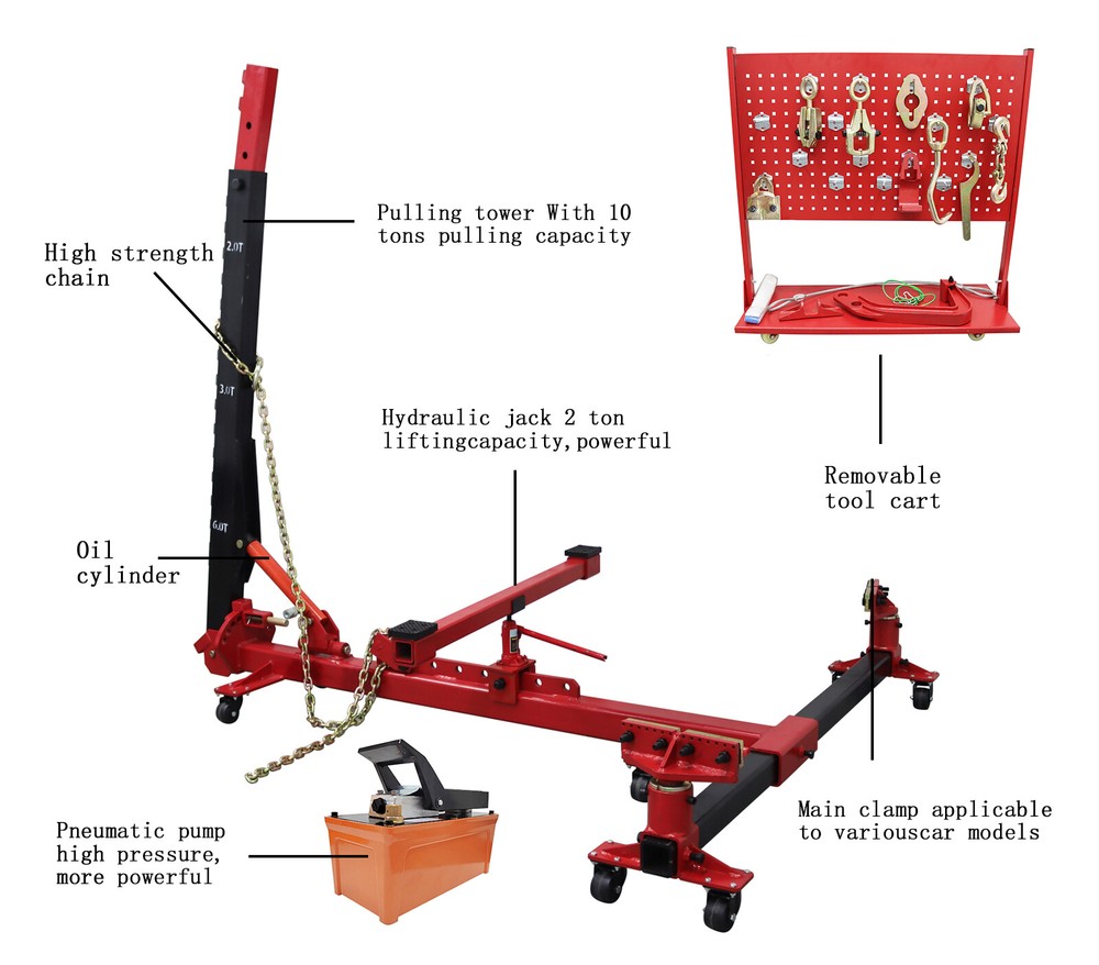 Auto Body Frame Puller Straightener Car Frame Machine 6600lbs Loading Capacity