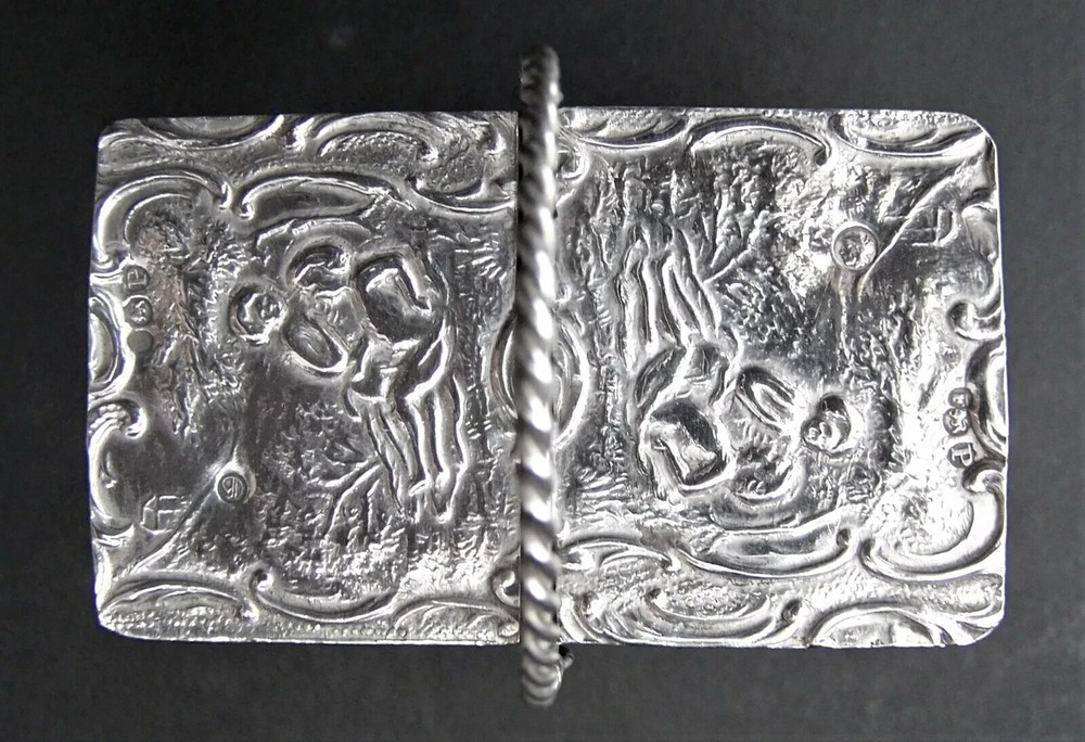 PRE-1888 SOLID SILVER HANAU MINIATURE SWING HANDLE BASKET .930 GRADE SILVER