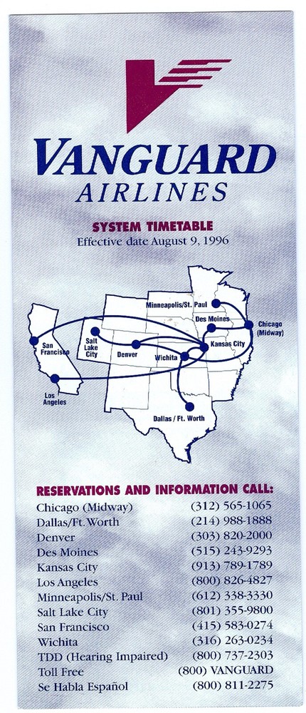 Vanguard Airlines 1996 System TT