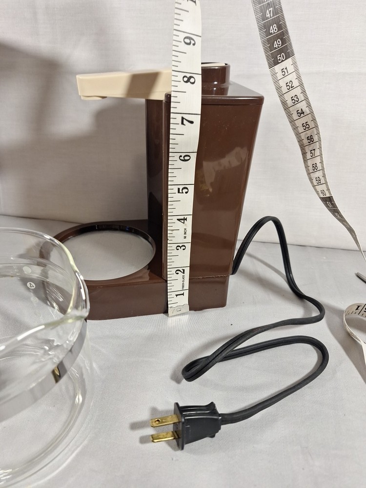 Vintage Hamilton Beach Mini Drip Coffee Maker Scovill 4 Cup Brown**MISSING LID**