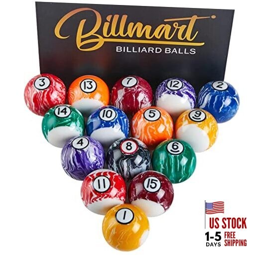 Billiard Balls Set 16 Pool Table Balls Marble Premium