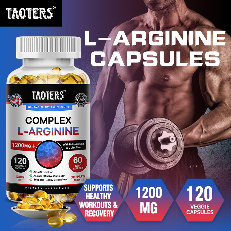 L-Arginin Complex 1200 MG, Extra Strength Nitric Oxide &Circulation Boost,60/120