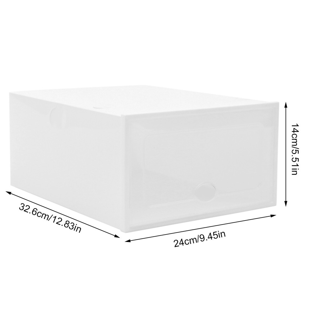 Shoe Storage Box Transparent 20 Shoes Case Set Stackable Plastic Container New