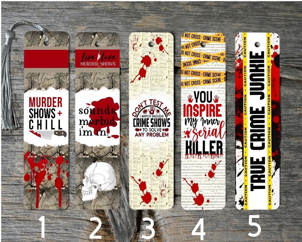 True Crime Serial Killer Themed Metal Bookmarks