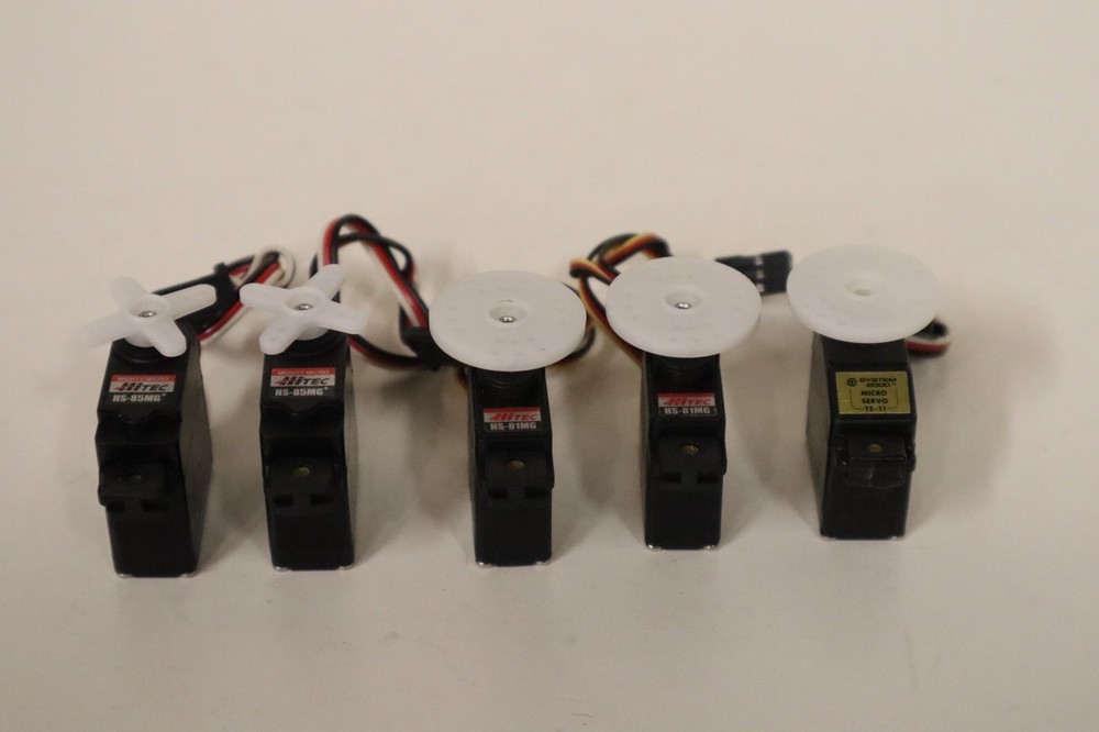 Set of 5 Micro RC Remote Control Airplane Servos Hitec and System 2000