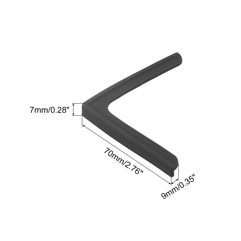 Window Corner Edge Protectors, 2Pack Mini Simple Style 70mmX9mm Black