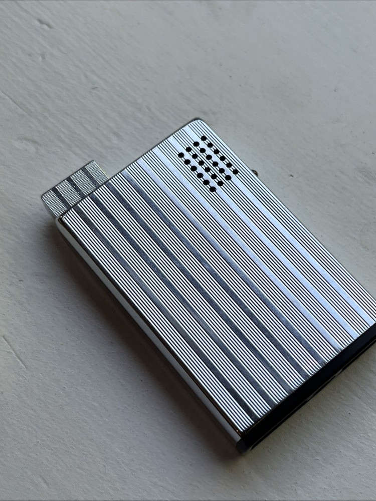 RONSON VARATRONIC Piezo-Electric Silver Engine Turned Lighter Made W. Germany