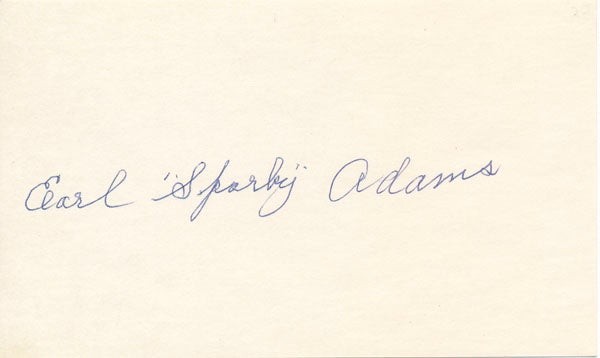 Earl Sparky ADAMS / Signature Signed