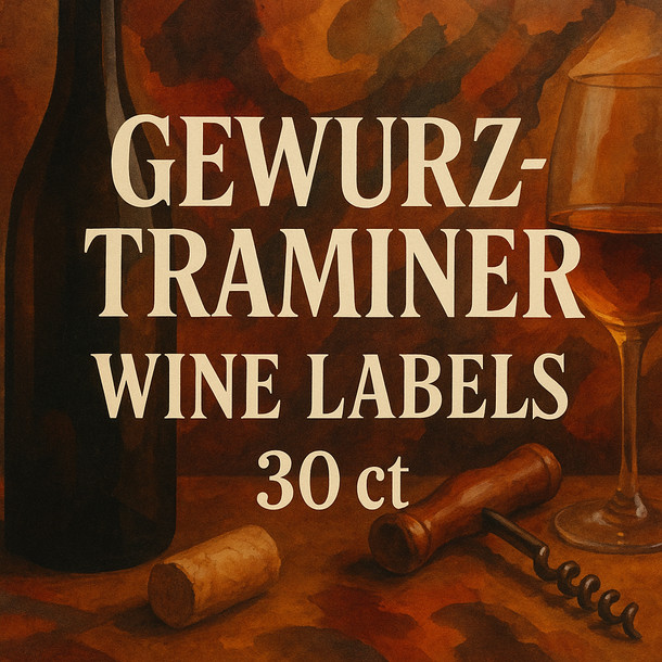 Winexpert Gewurztraminer Wine Labels 30 ct