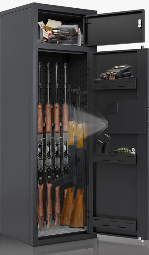 Biometric Rifle Safe Quick Access Gun Cabinet Secure Storage Steel Lock System