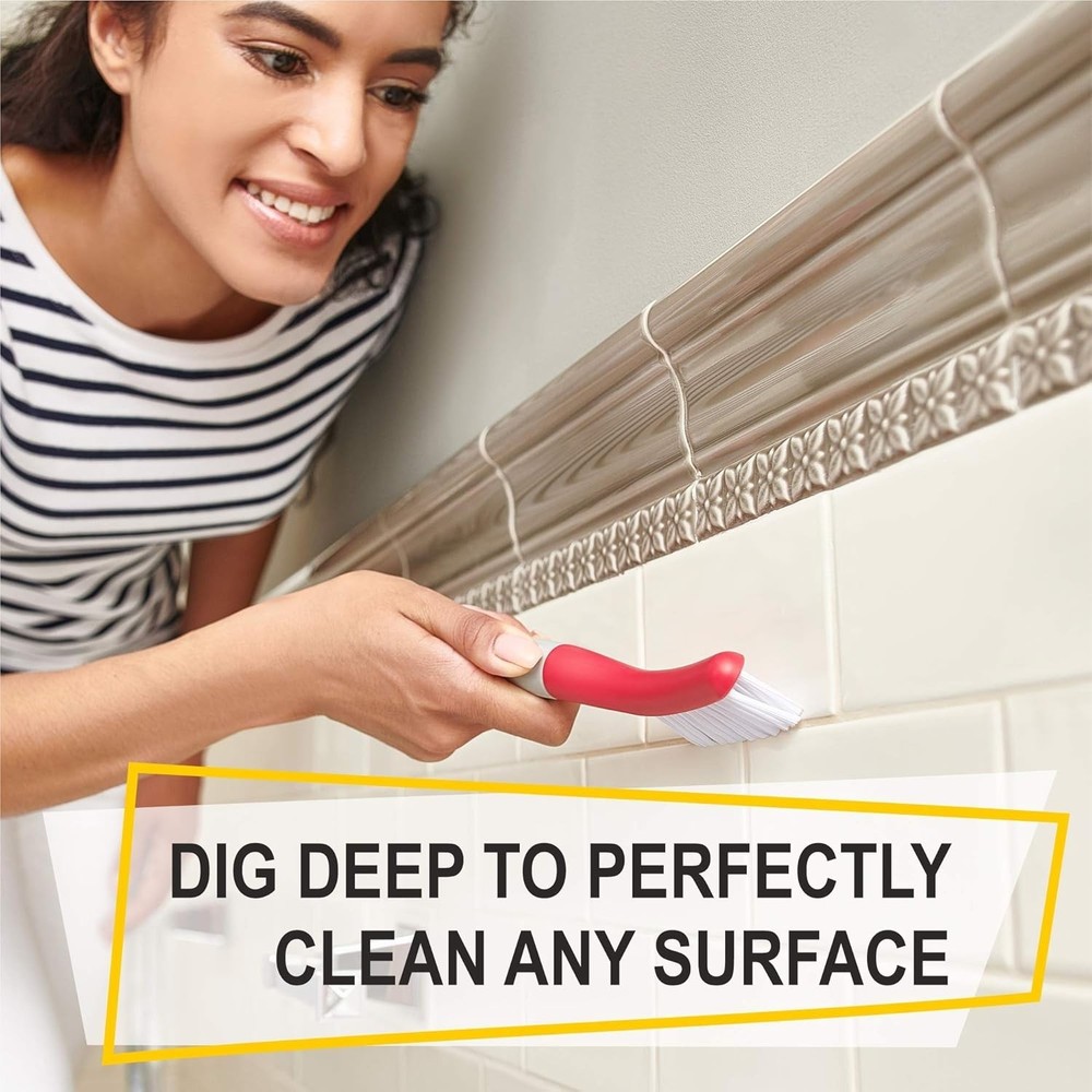 Versatile 3-Piece Scrub Brush Set for Effective Tile, Grout & Shower Maintenance